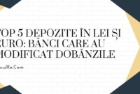 Top 5 Depozite în Lei și Euro: Bănci Care au Modificat Dobânzile